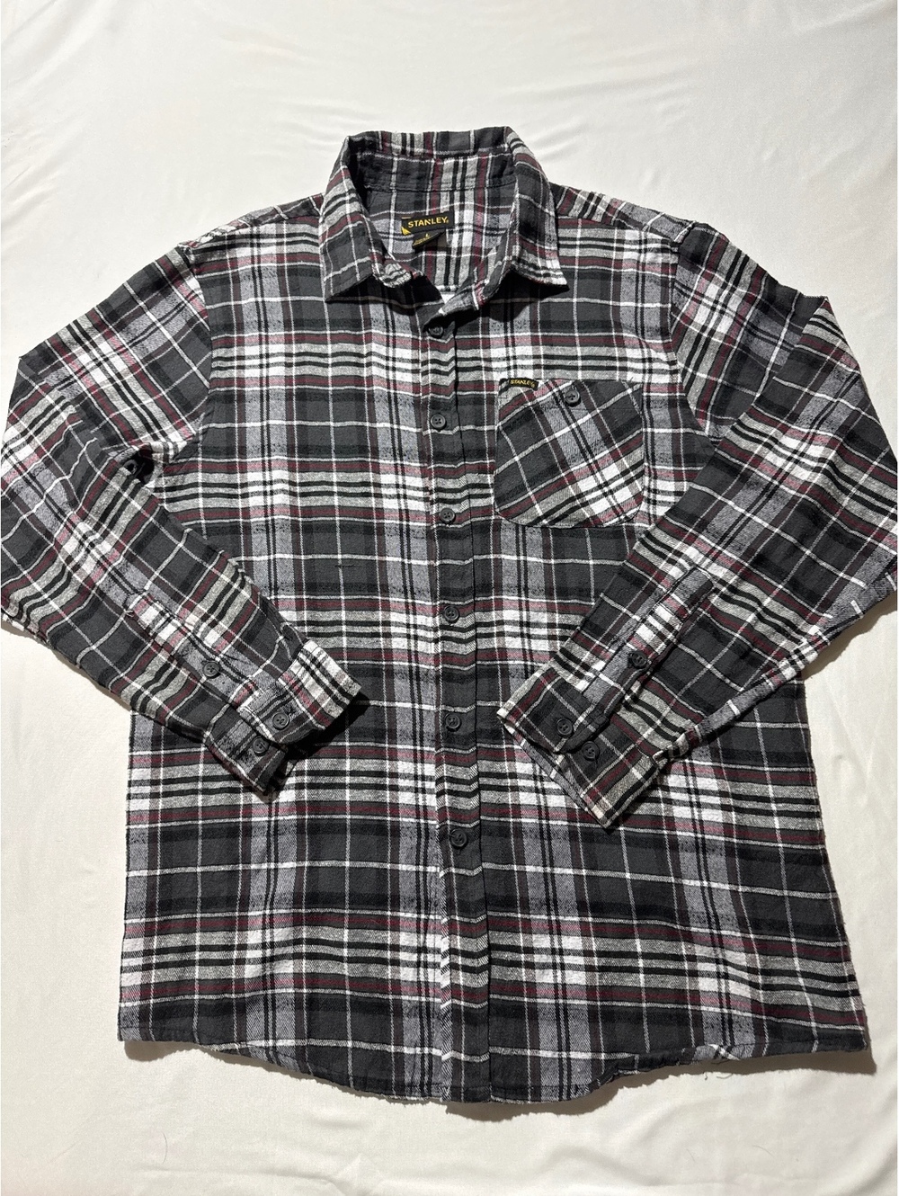 Stanley Classic Black & White Plaid Button-Up Shirt - Size L